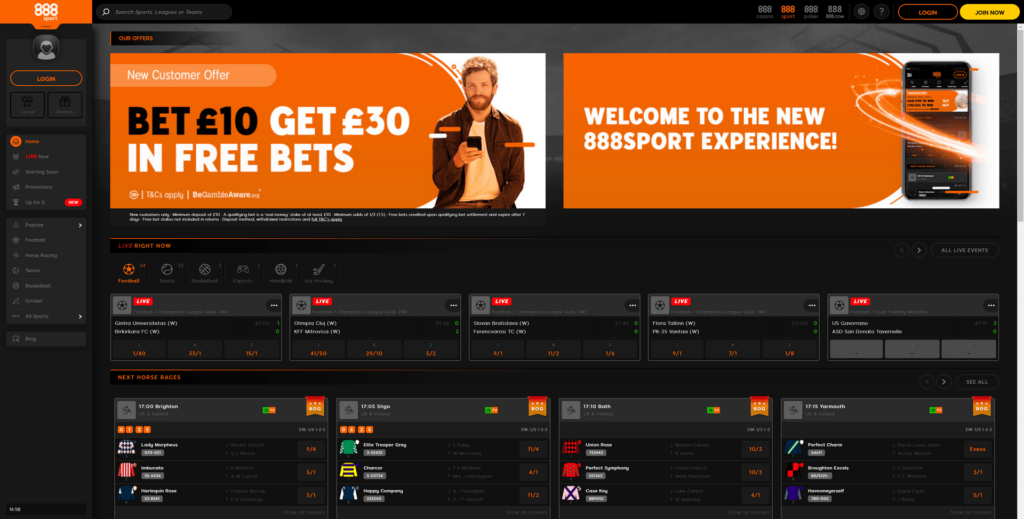 888sport sportsbook website screenshot