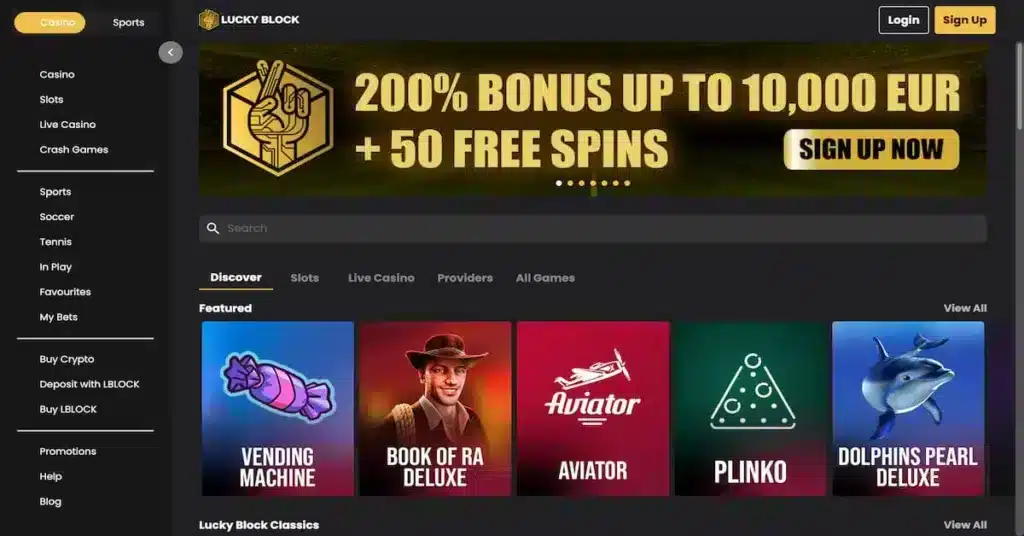 Lucky Block Popular Monero Casino