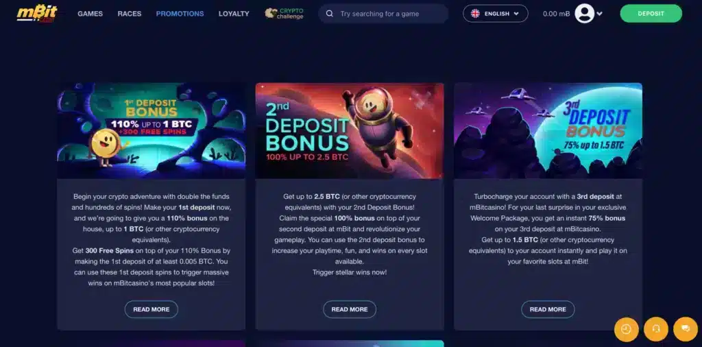 mBit Casino deposit bonus